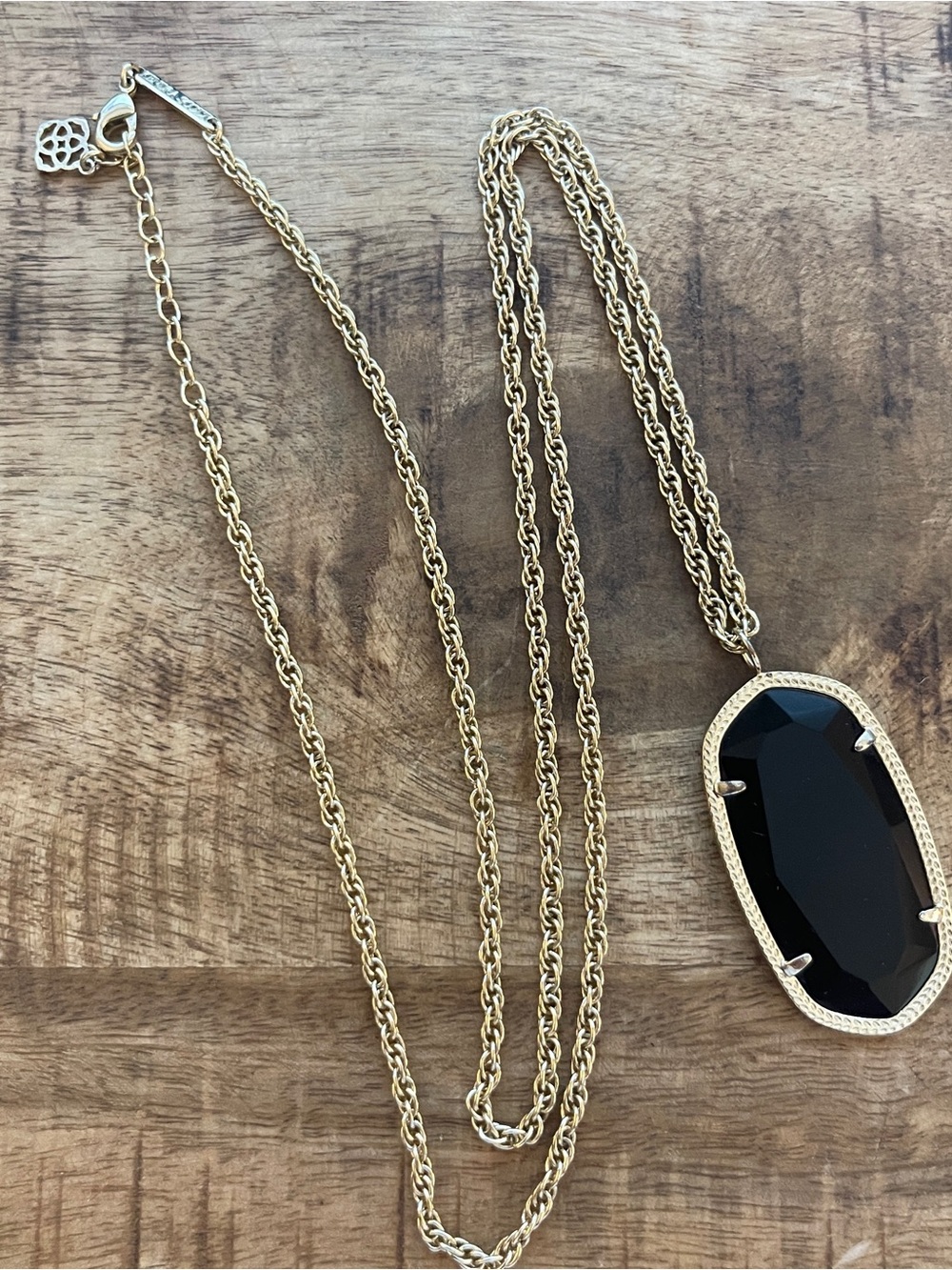 Kendra Scott black and gold necklace